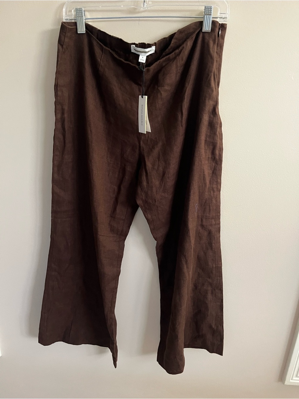 NWT-Banana Republic Brown Linen Pant, Size 8